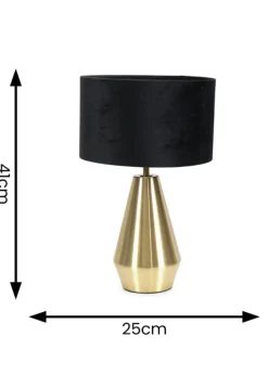 ValueLights Jax Dimmable Antique Brass Table Lamp with Small Drum Shade