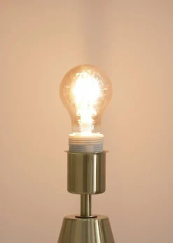 ValueLights Jax Dimmable Antique Gold Table Lamp with Small Drum Shade