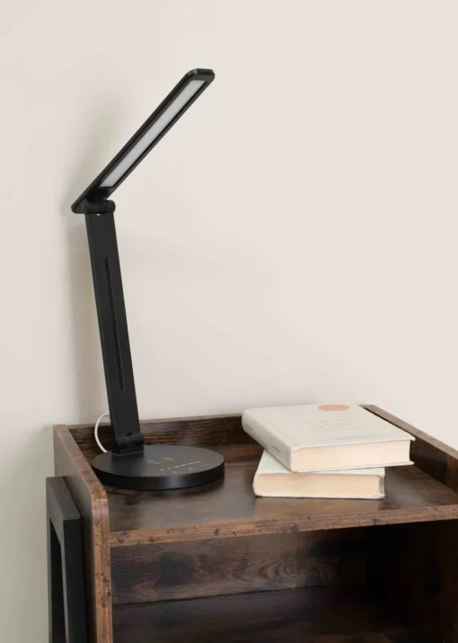 ValueLights Kiko Adjustable Dimmable Matte Black Table Lamp Integrated LED (33cm x 15.5cm x 15.5cm)