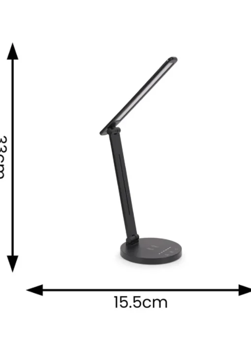 ValueLights Kiko Adjustable Dimmable Matte Black Table Lamp Integrated LED (33cm x 15.5cm x 15.5cm)