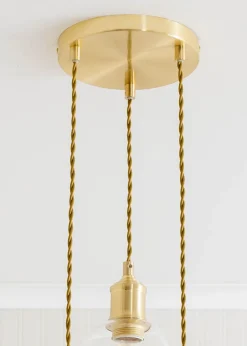 ValueLights Kira Glass Cloche Dome 3 Drop Cluster Brushed Gold Ceiling Pendant Light