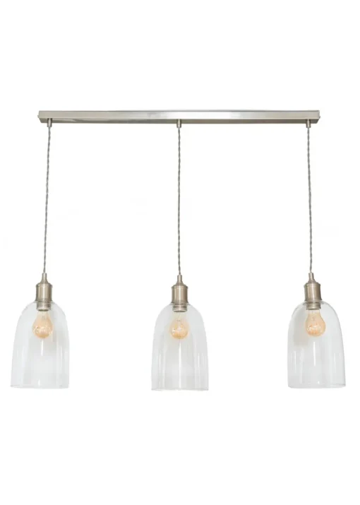 ValueLights Kira Glass Cloche Dome 3 Drop Bar Diner Ceiling Pendant Light