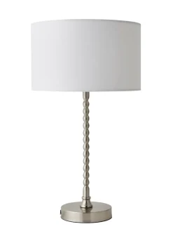 ValueLights Maeve Black Fabric Drum Lamp Shade Bobbin Bobble Table Lamp