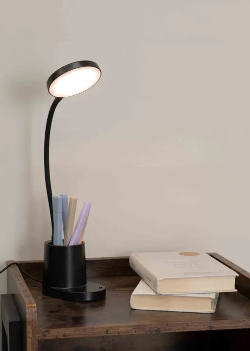 ValueLights Marco Dimmable Matte Black Adjustable Table Lamp Integrated LED (47cm x 12.8cm x 9.8cm)