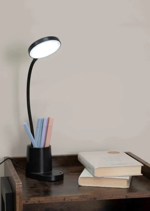 ValueLights Marco Dimmable Matte Black Adjustable Table Lamp Integrated LED (47cm x 12.8cm x 9.8cm)