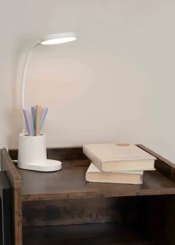 ValueLights Marco Dimmable Matte White Adjustable Table Lamp Integrated LED (47cm x 12.8cm x 9.8cm)