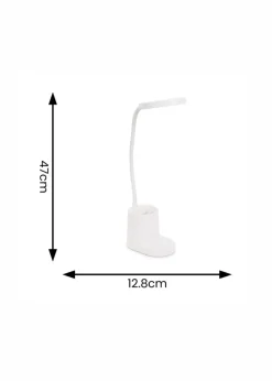 ValueLights Marco Dimmable Matte White Adjustable Table Lamp Integrated LED (47cm x 12.8cm x 9.8cm)