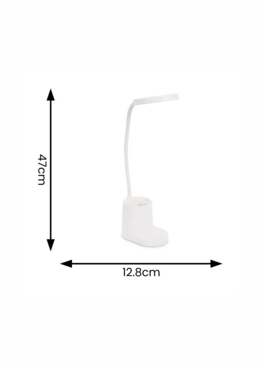 ValueLights Marco Dimmable Matte White Adjustable Table Lamp Integrated LED (47cm x 12.8cm x 9.8cm)