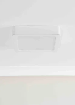 ValueLights Matte White Flush Light with White Square Shade Integrated LED