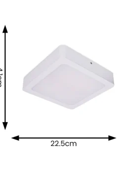 ValueLights Matte White Flush Light with White Square Shade Integrated LED