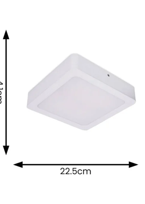 ValueLights Matte White Flush Light with White Square Shade Integrated LED