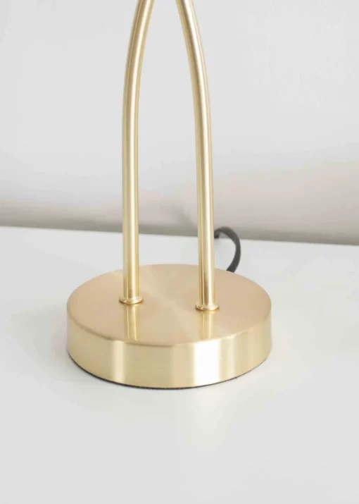 ValueLights Maya Gold Table Lamp with White Drum Shade