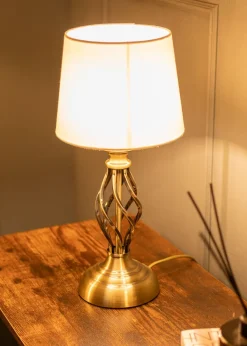 ValueLights Memphis Antique Brass Table Lamp (41cm x 19cm x 19cm)
