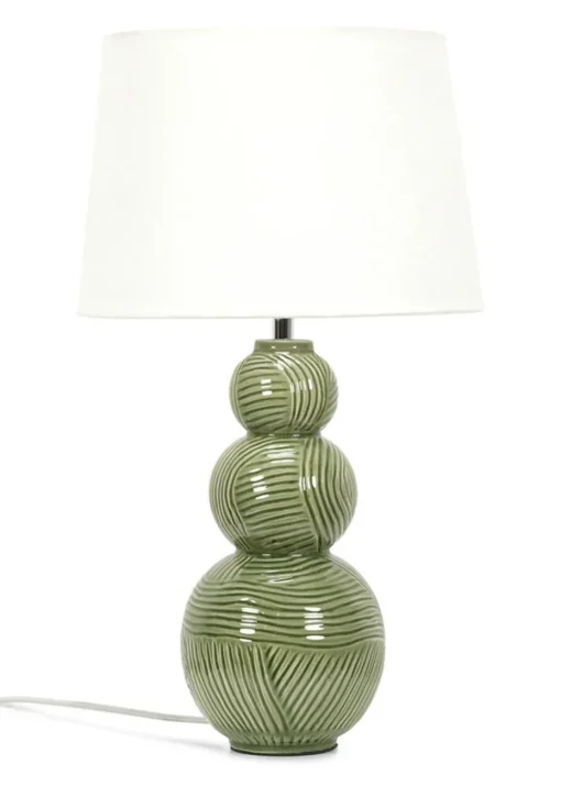 ValueLights Mia Green Ceramic Table Lamp