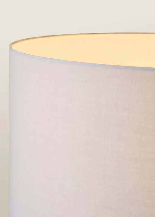 ValueLights Morrigan Light Wood Tripod Floor Lamp Grey Shade (147cm x 45cm)