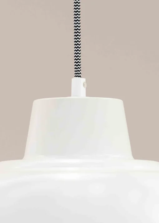 ValueLights Morris Matte White Pendant Light with White Dome Shade