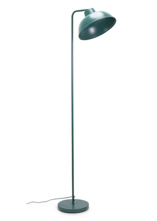 ValueLights Morris Matte Teal Floor Lamp with Teal Dome Shade