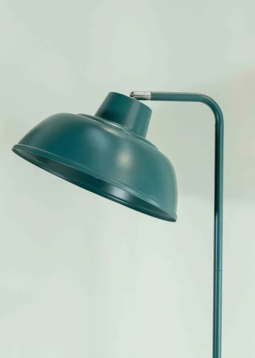 ValueLights Morris Matte Teal Floor Lamp with Teal Dome Shade