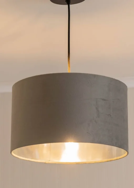 ValueLights Reni Velvet Grey Drum