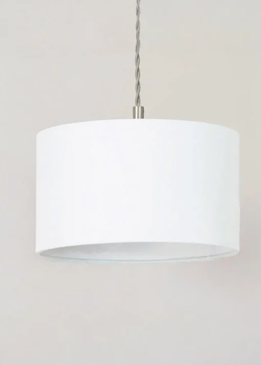 ValueLights Reni White Drum Shade 3 Drop Bar Diner Ceiling Pendant Light
