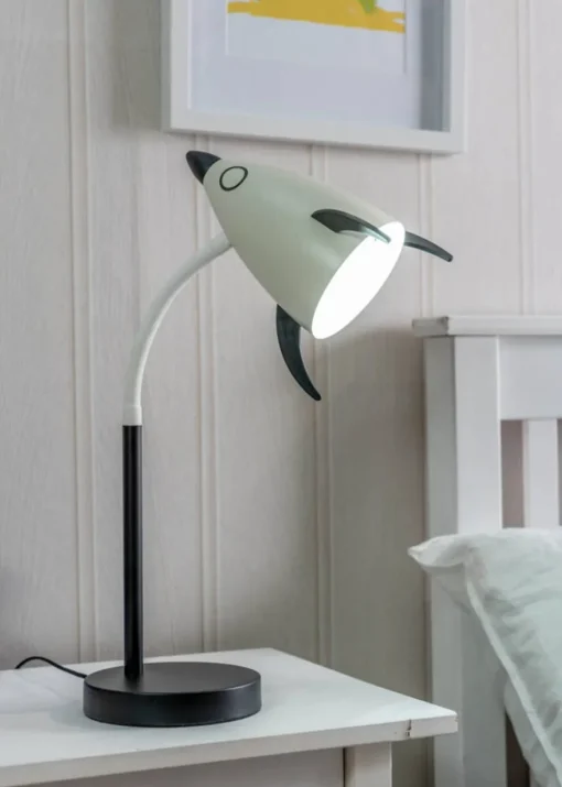 ValueLights Rocket Blue Table Lamp with Tapered Shade