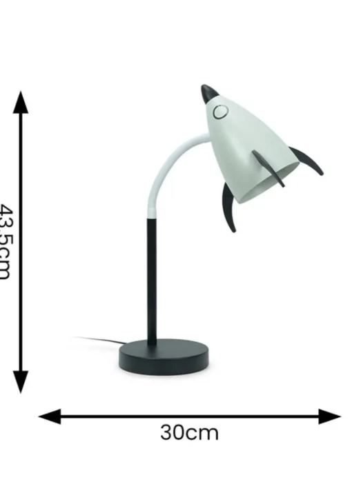 ValueLights Rocket Blue Table Lamp with Tapered Shade