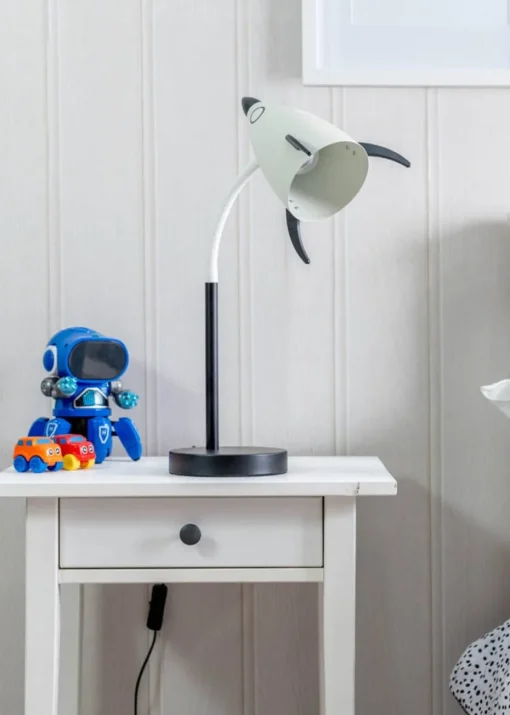 ValueLights Rocket Blue Table Lamp with Tapered Shade