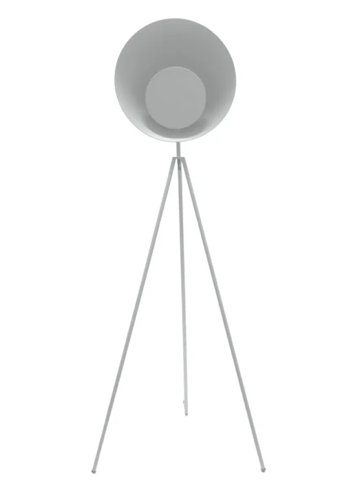 ValueLights Saffy Matte Grey Floor Lamp with Grey Shade (150cm x 59cm x 59cm)