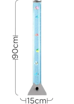 ValueLights Silver LED Colour Changing Bubble Lamp 6 Fish (90.5cm x 18cm x 18cm)
