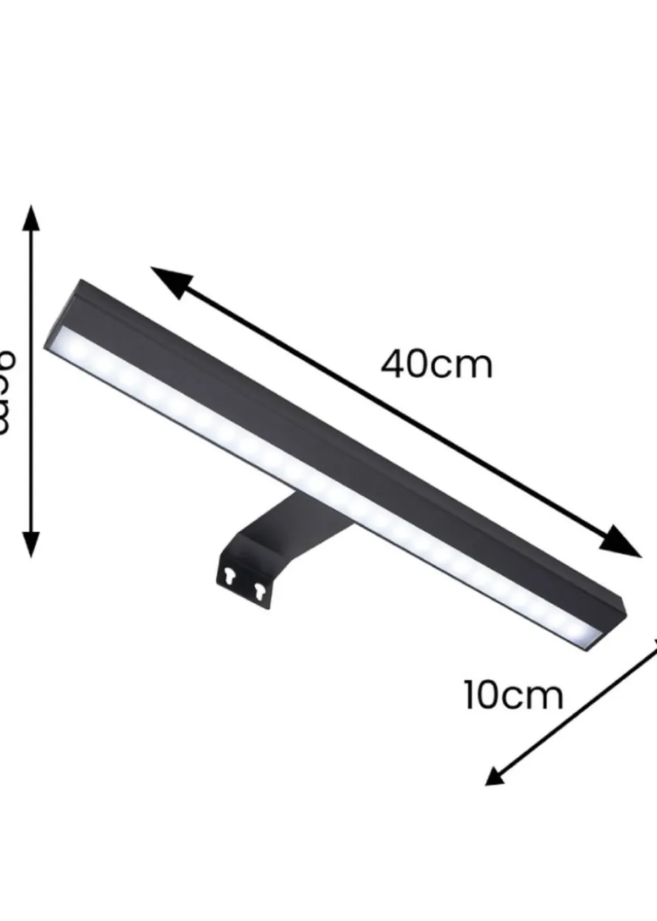ValueLights Single Black Wall Light Integrated LED (4cm x 40cm x 16.5cm)