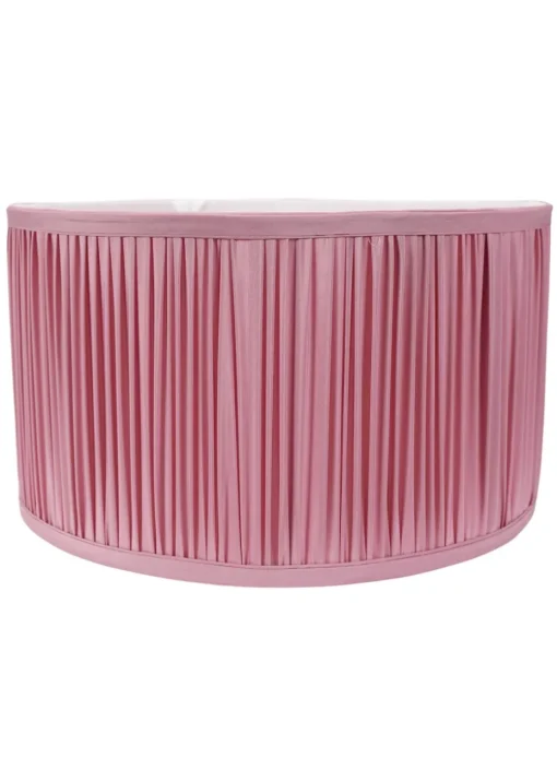 ValueLights Small Jess Fabric Faux Silk Pink Drum Ceiling Pendant Shade