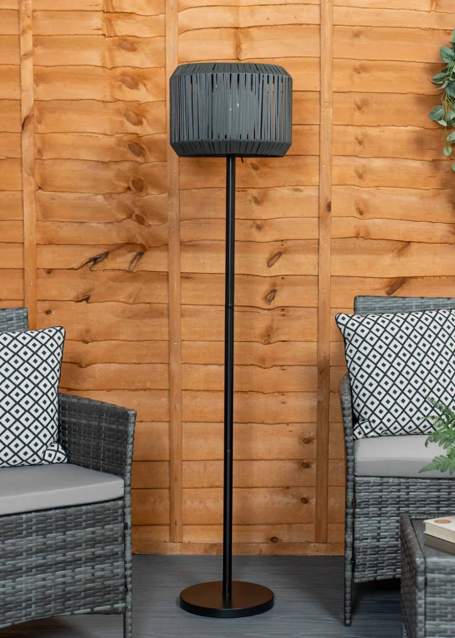 ValueLights Solar Grey Floor Lamp With Integrated LED's (148cm x 33cm x 33cm)