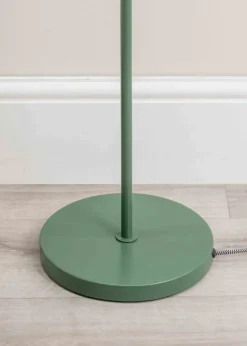 ValueLights Stassi Matte Green Floor Lamp with Green Dome Shade