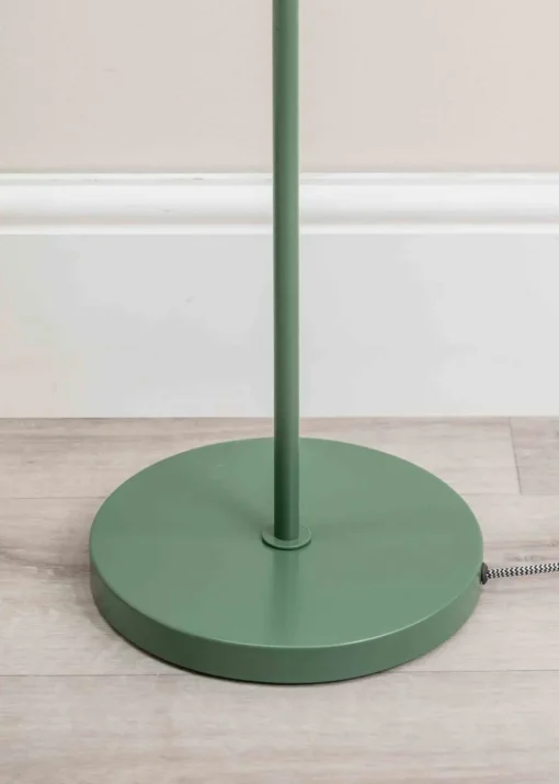 ValueLights Stassi Matte Green Floor Lamp with Green Dome Shade