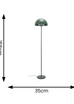 ValueLights Stassi Matte Green Floor Lamp with Green Dome Shade