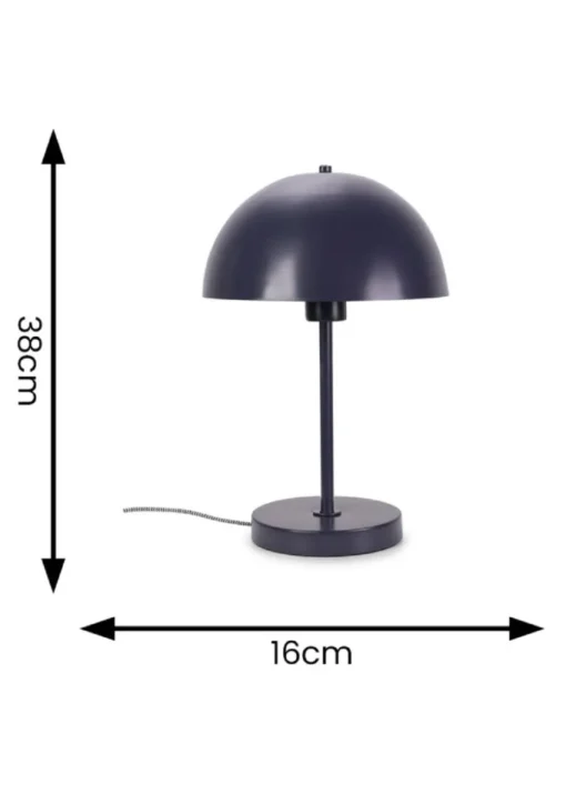 ValueLights Stassi Matte Blue Table Lamp with Blue Dome Shade