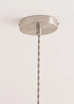 ValueLights Susie Glass Lantern Lamp Shade Brushed Chrome Single Ceiling Pendant Light