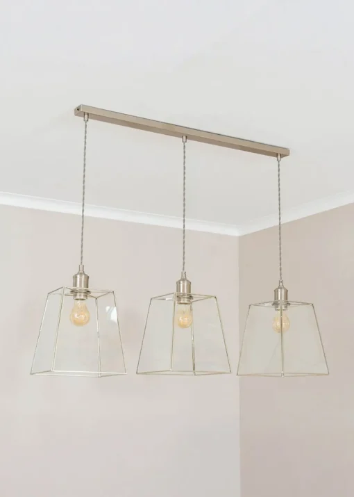 ValueLights Susie Glass Lantern Lamp Shade 3 Drop Diner Ceiling Pendant Light