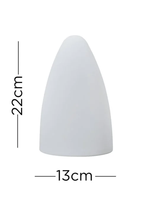 ValueLights Tenzin IP44 Colour Changing Rechargeable Cone Table Lamp Light