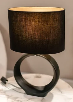ValueLights Tia Black Ceramic Table Lamp (41cm x 24.5cm x 15.5cm)