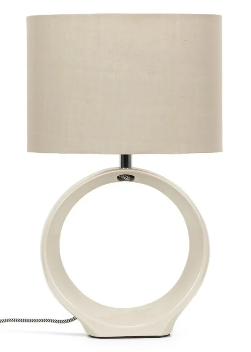 ValueLights Tia Natural Ceramic Table Lamp (41cm x 24.5cm x 15.5cm)