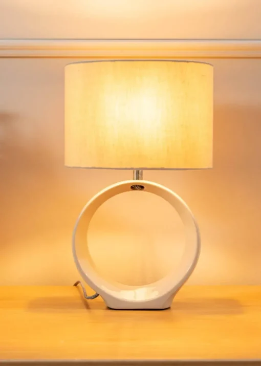 ValueLights Tia Pair of Matte Cream Table Lamp & E14 Candle