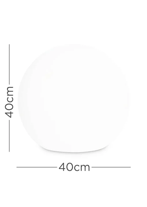 ValueLights Toka IP44 Colour Changing Rechargeable Garden Ball Light with Remote Control (40cm)