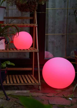 ValueLights Toka IP44 Colour Changing Rechargeable Garden Ball Light with Remote Control (35cm)