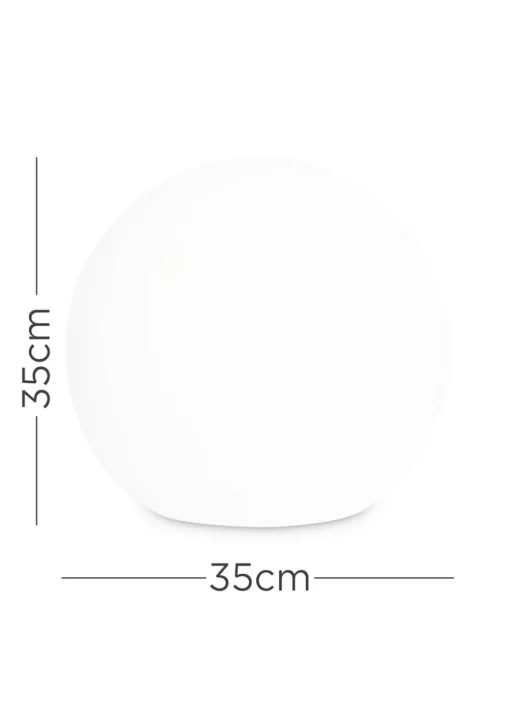 ValueLights Toka IP44 Colour Changing Rechargeable Garden Ball Light with Remote Control (35cm)
