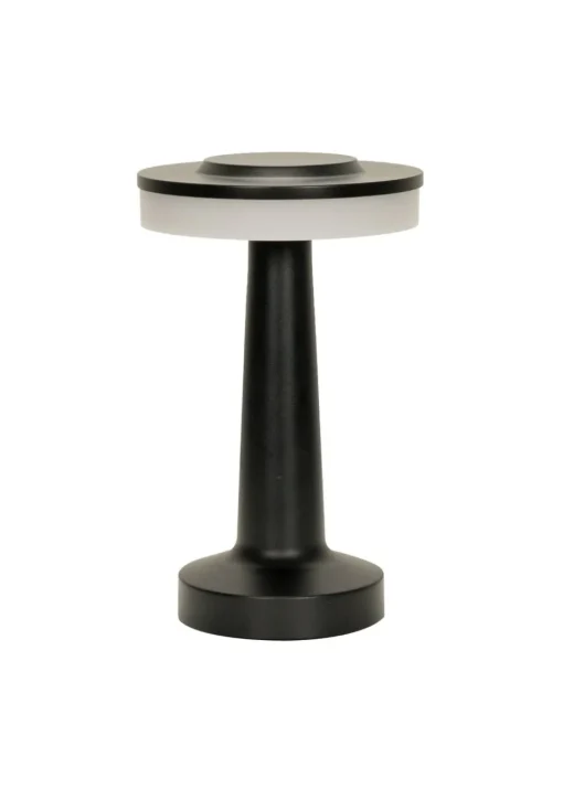 ValueLights Troy Matte Black LED Rechargeable Dimmable Touch Table Lamp