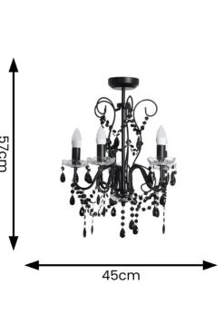 ValueLights Viscount  Black Pendant Light (57cm x 45cm x 45cm)
