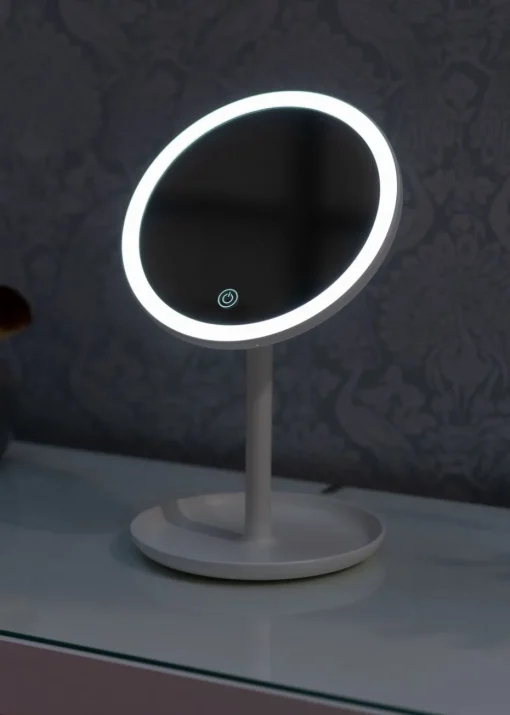 ValueLights White LED Make Up Mirror Bluetooth Speaker (33cm x 20cm x 18cm)