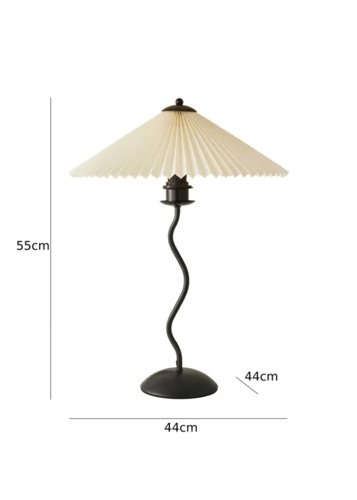 ValueLights Wiggle Black Metal Table Lamp Origami Shade (50cm x 44cm x 44cm)