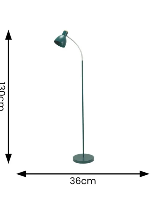 ValueLights Woody  Blue Floor Lamp with Blue Tapered Shade (130cm x 36cm x 22cm)